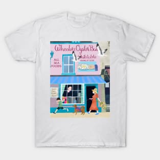 Paper cut art collage Wheeler’s Oyster Bar Whitstable T-Shirt